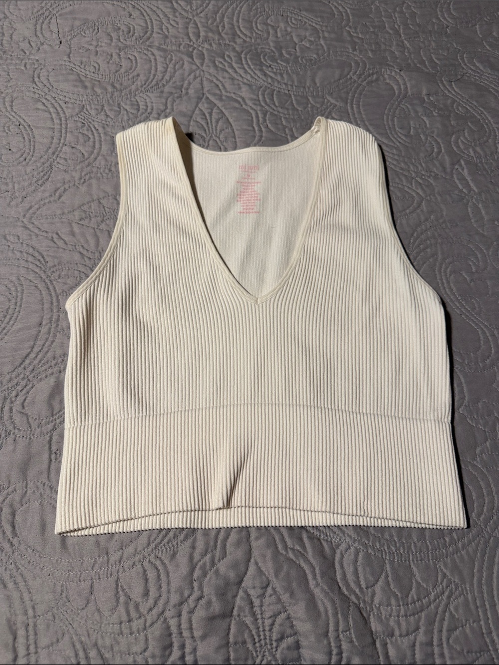 Mi Ami White Ribbed Tank